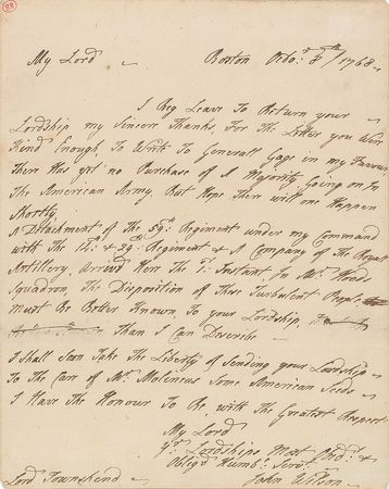 Lot #3 British Officer in Boston: 1768: A British