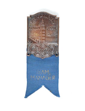 Lot #3093  London 1948 Summer Olympics 'Team Manager' Badge - Image 1