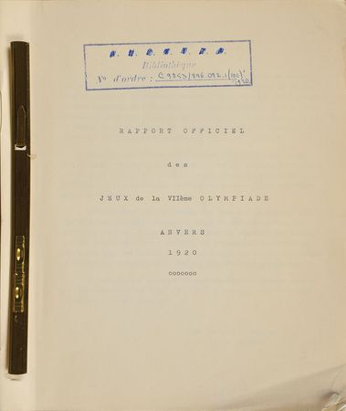 Lot #3046  Antwerp 1920 Summer Olympics Official Olympic Report - Image 2