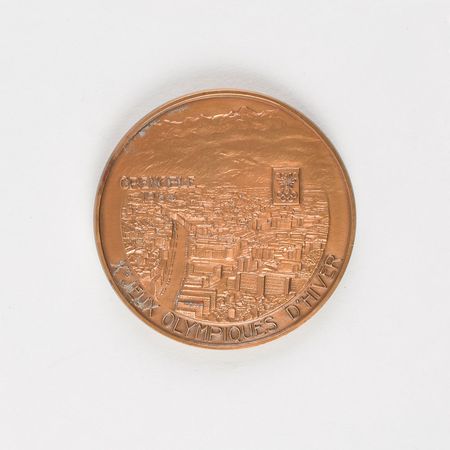Lot #3137  Grenoble 1968 Winter Olympics Bronze Participation Medal - Image 2