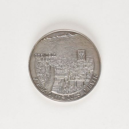 Lot #3136  Grenoble 1968 Winter Olympics Silver Participation Medal - Image 2