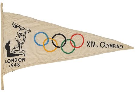 Lot #3096  London 1948 Summer Olympics Pair of Pennants - Image 1