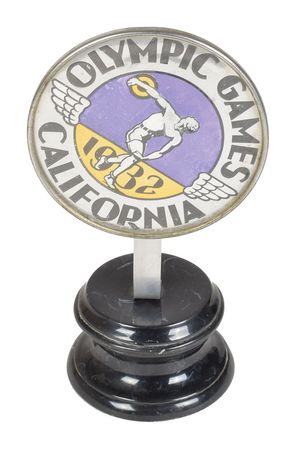 Lot #3071  Los Angeles 1932 Summer Olympics Set of (4) Radiator Toppers - Image 1