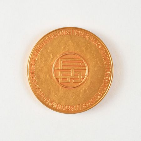 Lot #3135  Grenoble 1968 Hockey World Championships Gold Winner's Medal - Image 2