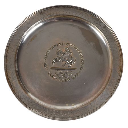Lot #3113  Stockholm 1956 Summer Olympics Metal Plate and Ticket - Image 1