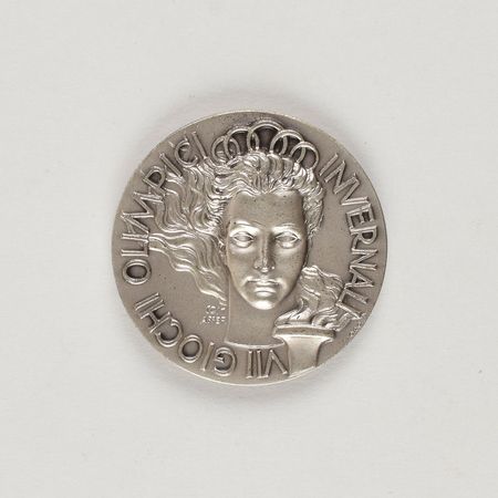 Lot #3104  Cortina 1956 Winter Olympics Silver Participation Medal - Image 1