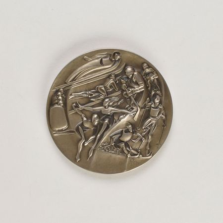 Lot #3151  Lake Placid 1980 Winter Olympics Silvered Participation Medal - Image 1