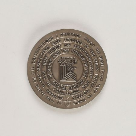 Lot #3151  Lake Placid 1980 Winter Olympics Silvered Participation Medal - Image 2