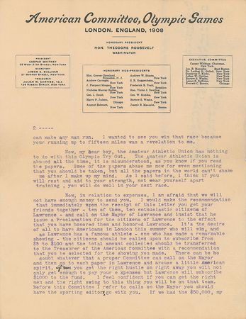 Lot #3219  London 1908 Summer Olympics: James Edward Sullivan Typed Letter Signed - Image 1