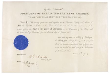 Lot #255 Grover Cleveland: Choice appointment for a controversial Civil War veteran - Image 1