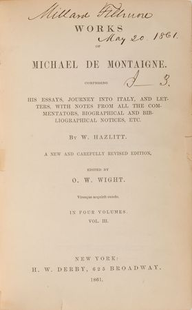 Lot #266 Millard Fillmore Book - Image 1