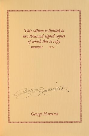 Lot #598 Beatles: George Harrison Book - Image 1