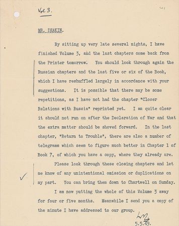 Lot #72 Winston Churchill: Drafting his massive