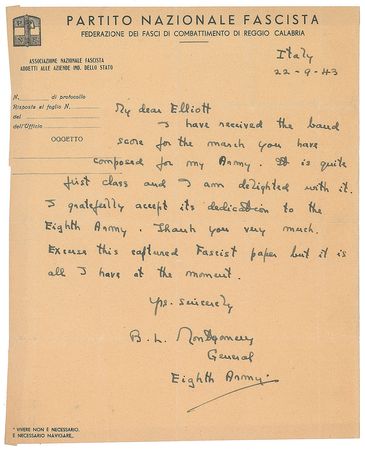 Lot #32 Montgomery of Alamein: Excuse this