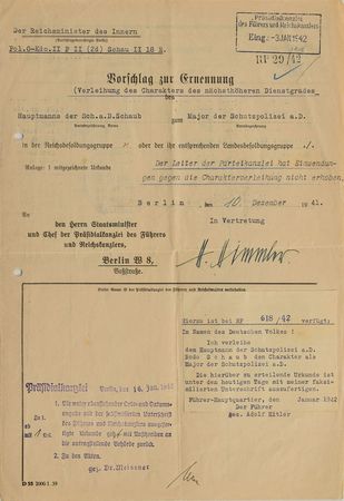 Lot #51 Heinrich Himmler Signed Document - Image 1