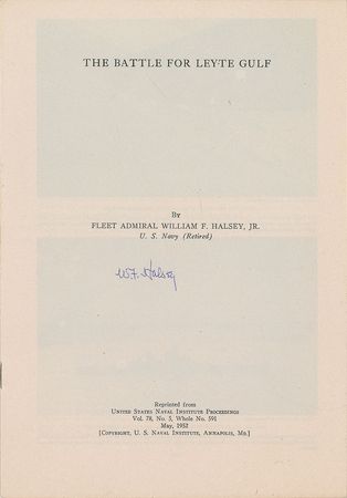 Lot #115 William F. Halsey Booklet
