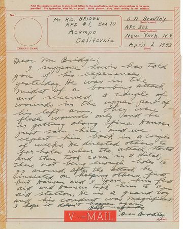 Lot #26 Omar Bradley: A narrow escape in Tunisia,