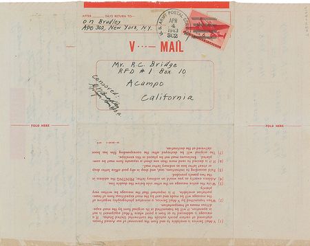 Lot #26 Omar Bradley: A narrow escape in Tunisia, April 1943: 