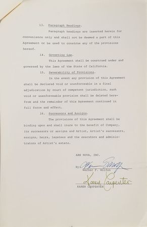 Lot #660 The Carpenters Signed Documents - Image 2
