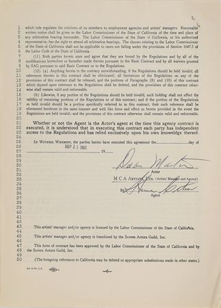Lot #882 Dean Martin Signed Document - Image 1