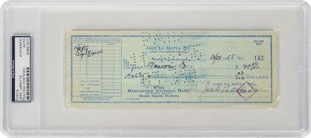 Lot #924 Jake LaMotta Checks - Image 8