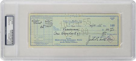 Lot #924 Jake LaMotta Checks - Image 9