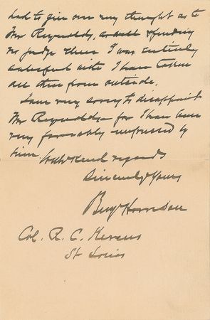 Lot #208 Benjamin Harrison Handwritten Letter Signed - Image 2