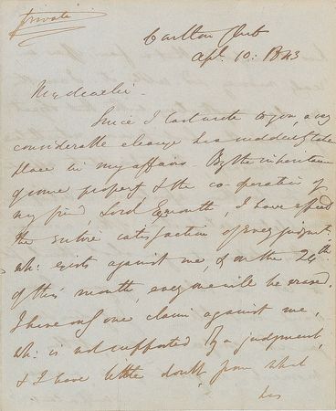 Lot #377 Benjamin Disraeli Handwritten Letter Signed - Image 1