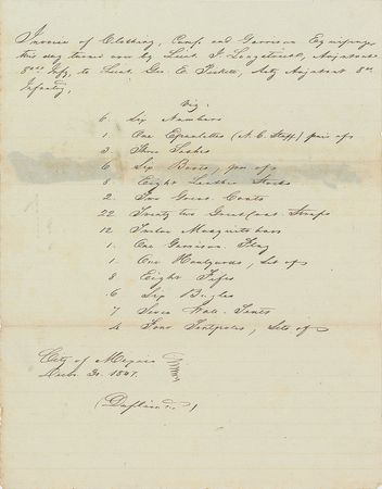 Lot #421 George E. Pickett: Nearing the end of the war with Mexico, Longstreet turns over to Pickett 