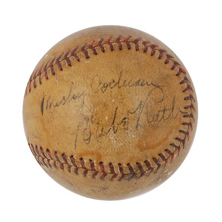 Lot #912 Babe Ruth: 1930s Hall of Famers Ruth, Cochrane, Simmons, and Collins - Image 1