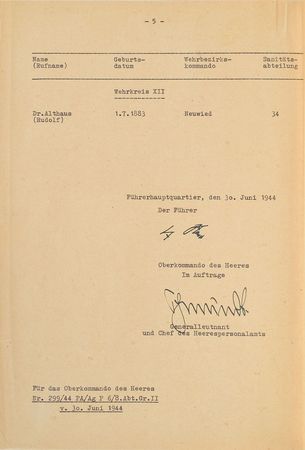 Lot #45 Adolf Hitler: Nazi promotion document used