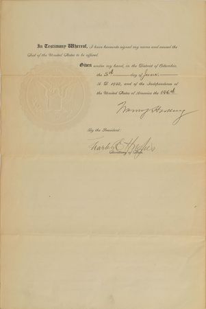 Lot #221 Warren G. Harding Signed Document - Image 2