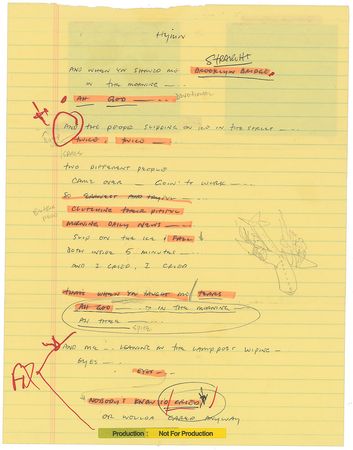 Lot #620 Pearl Jam: Eddie Vedder: Vedder's take on Keruoac's 