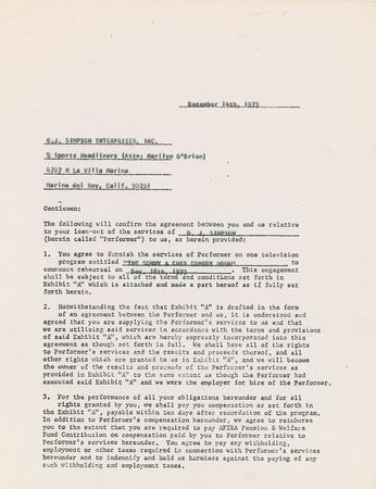 Lot #929 O. J. Simpson Signed Document - Image 2