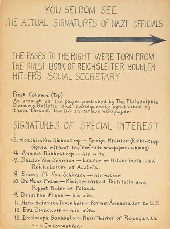 Lot #12 Third Reich: Hitler, Goebbels, Himmler, and more—pages from a Nazi leader's personal guest book - Image 6