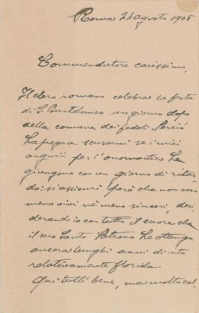 Lot #338 Pope Benedict XV Handwritten Letter Signed - Image 1