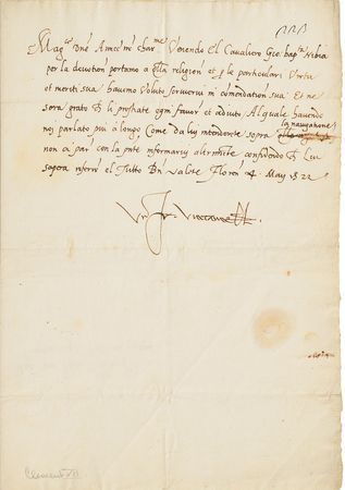 Lot #339 Pope Clement VII Signed Letter - Image 1