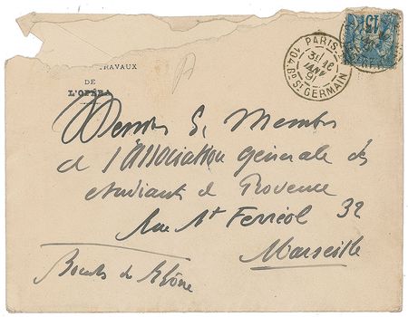 Lot #507 Charles Garnier Handwritten Letter Signed - Image 2