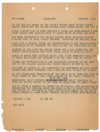 Lot #62 World War II: Japanese Surrender: 