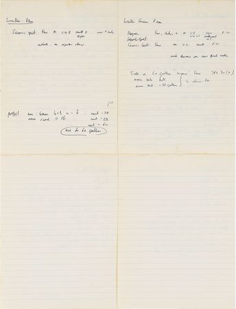 Lot #379 DNA: Francis Crick: Notes with mathematical equations handwritten by Crick four years after he received the Nobel Prize - Image 2