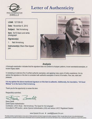 Lot #458 Neil Armstrong Signed Photograph - Image 2