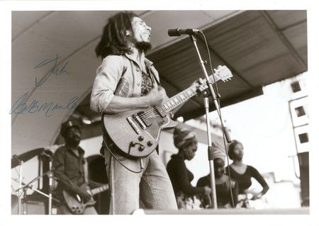 Lot #618 Bob Marley: Rare in-concert candids signed by Bob Marley and 'Family Man' Barrett - Image 1