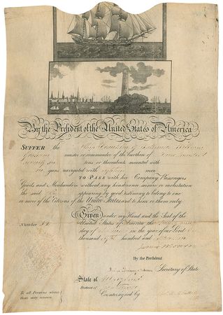 Lot #183 James Monroe and John Quincy Adams Signed Document - Image 1