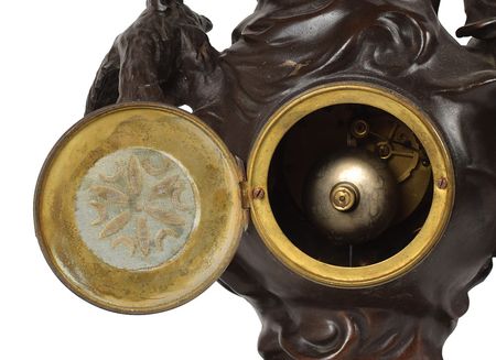 Lot #429 L'Aviation Sculptural Clock: Stunning Bleriot-inspired figural clock sculpture by Charles Ruchot - Image 3