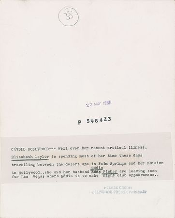 Lot #4379 Elizabeth Taylor Set of (3) Photographs - Image 5