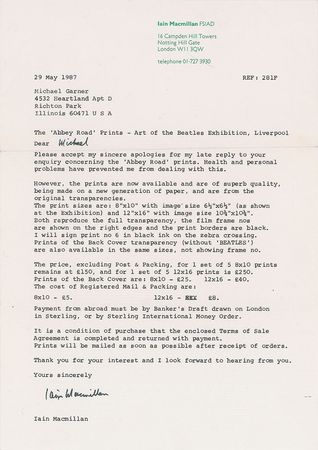 Lot #4020  Beatles Set of (5) Prints - Image 3