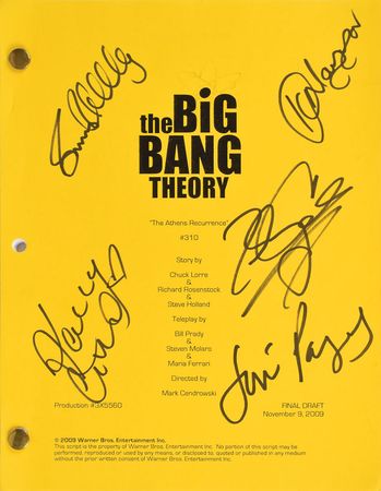 Lot #4452  Big Bang Theory Cast-Signed Script - Image 2