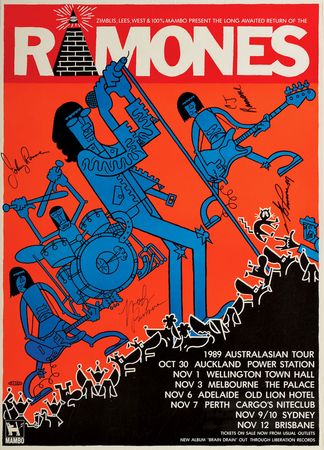 Lot #4220  Ramones Australia 1991 Signed Poster - Image 2
