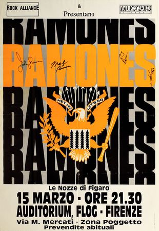 Lot #4223  Ramones Italy 'Rock Alliance' 1992 Signed Poster - Image 2