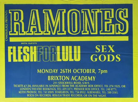 Lot #4219  Ramones 1987 Brixton U.K. Oversized Poster - Image 2